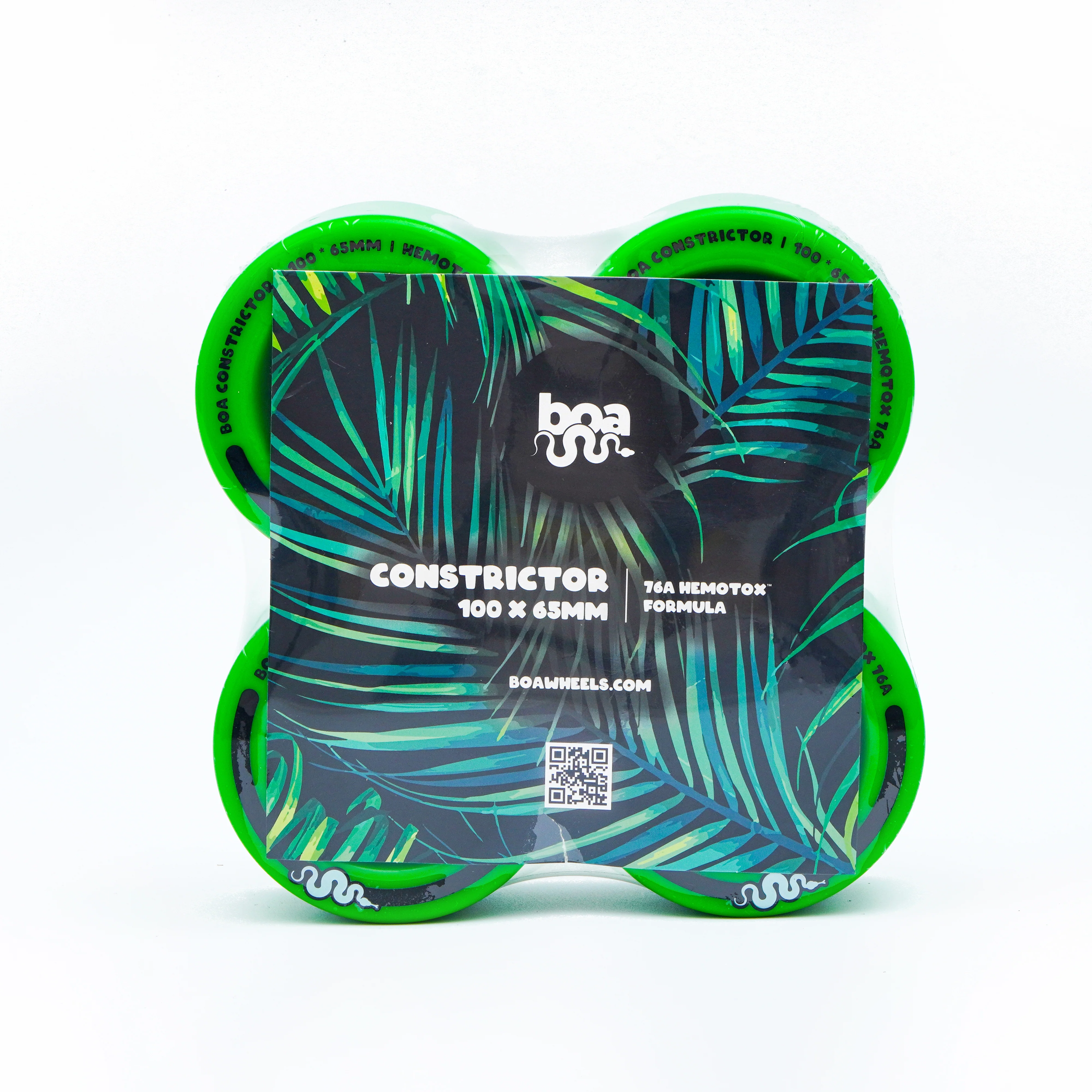 Boa Constrictor 100mm Longboard Wheels – Jungle Green – Ultra Soft 76a - Image 4