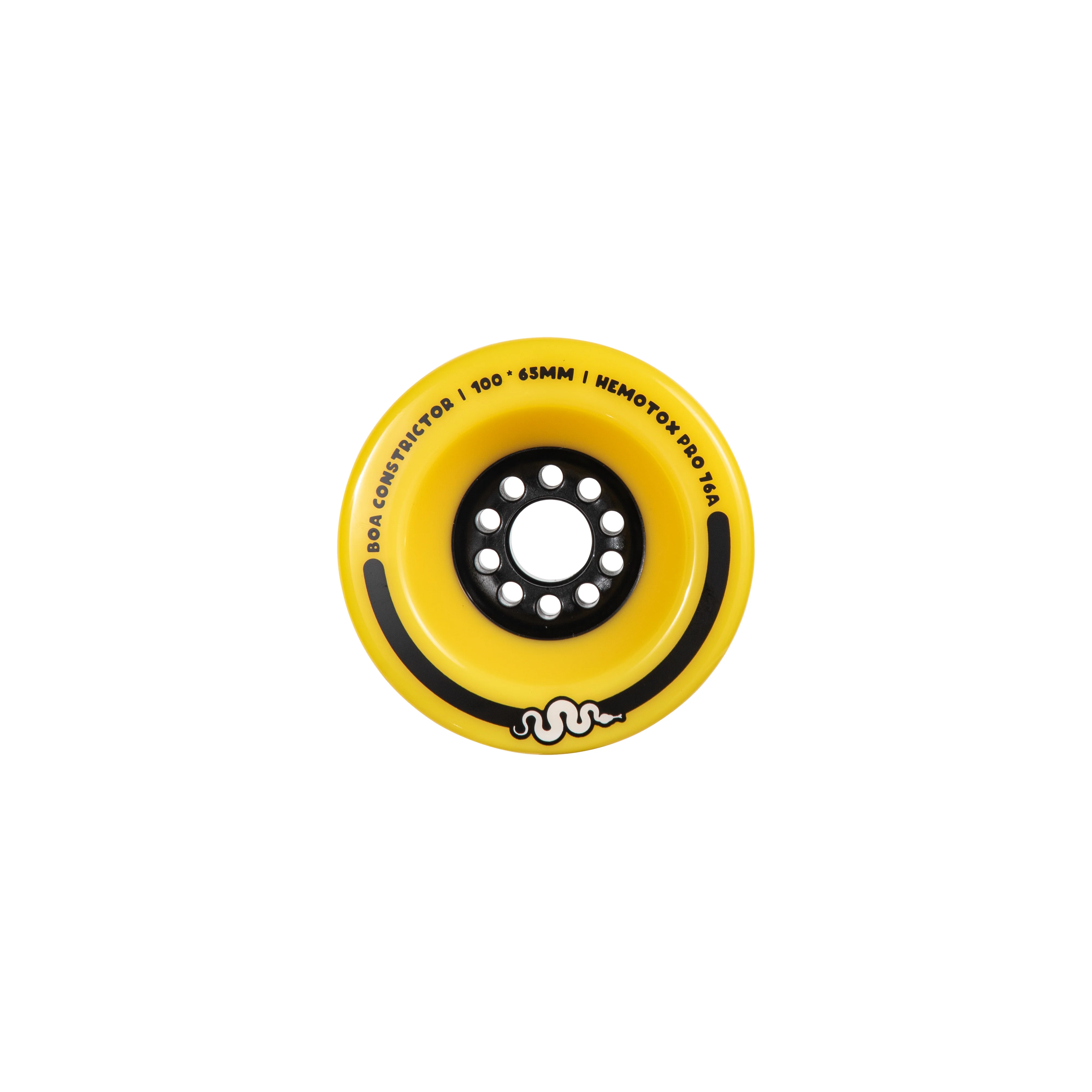 Boa Constrictor 100mm Race Longboard Wheels – Yellow – Ultra Soft 76a - Image 4