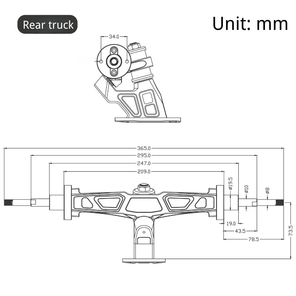 MEEPO CNC 10.5'' TRUCK FOR ALL TERRAIN BOARD - Image 3